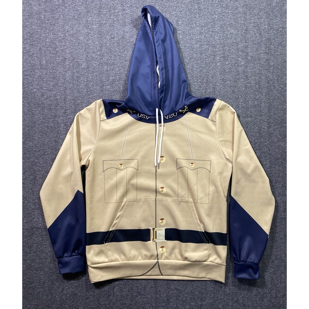 Hoodie Mens Beige/blue Costume Cosplay USV Size L